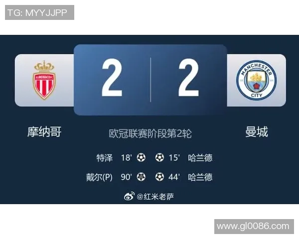 曼城与摩纳哥对决比分预测分析及赛前展望